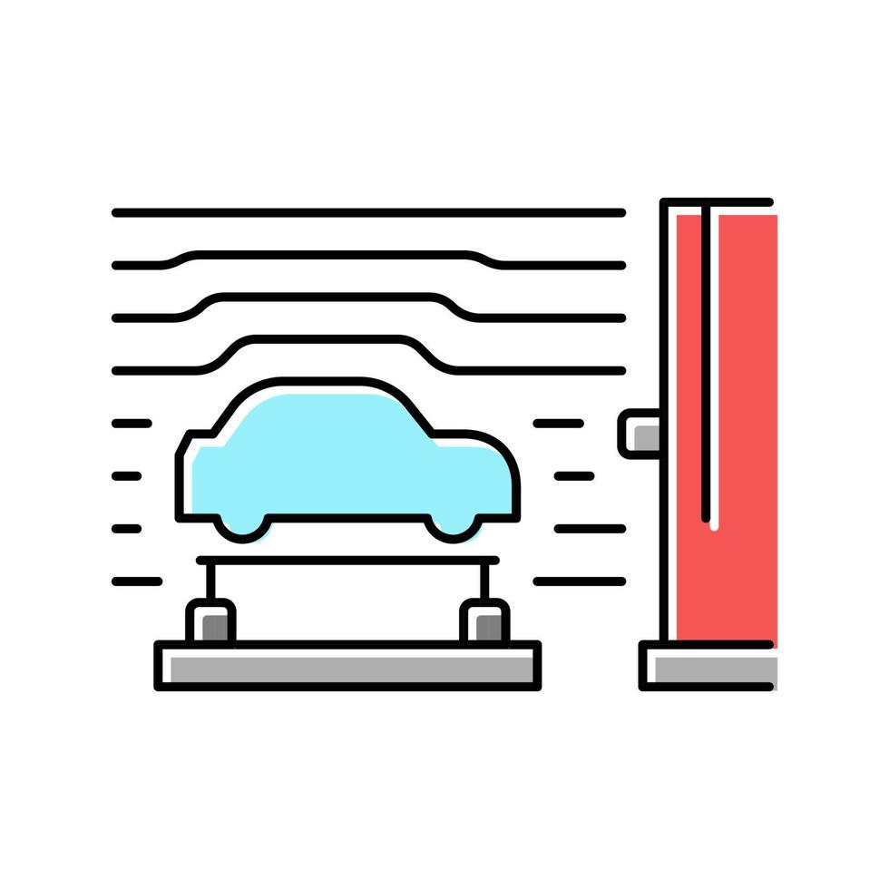 ilustração em vetor ícone de cor de carro de túnel de vento