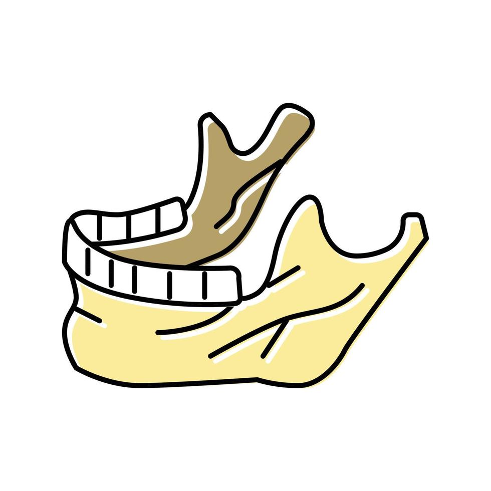 ilustração vetorial de ícone de cor de osso maxilar vetor