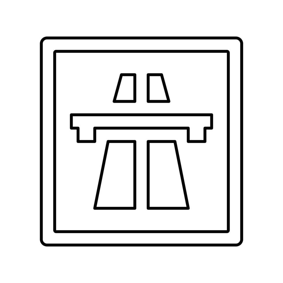 ilustração vetorial de ícone de linha de sinal de trânsito de rodovia vetor