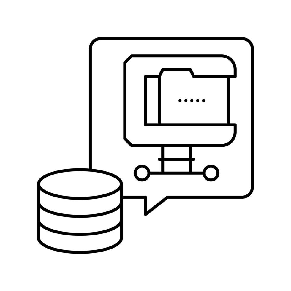 ilustração em vetor ícone de linha de processamento digital de compressão de arquivo