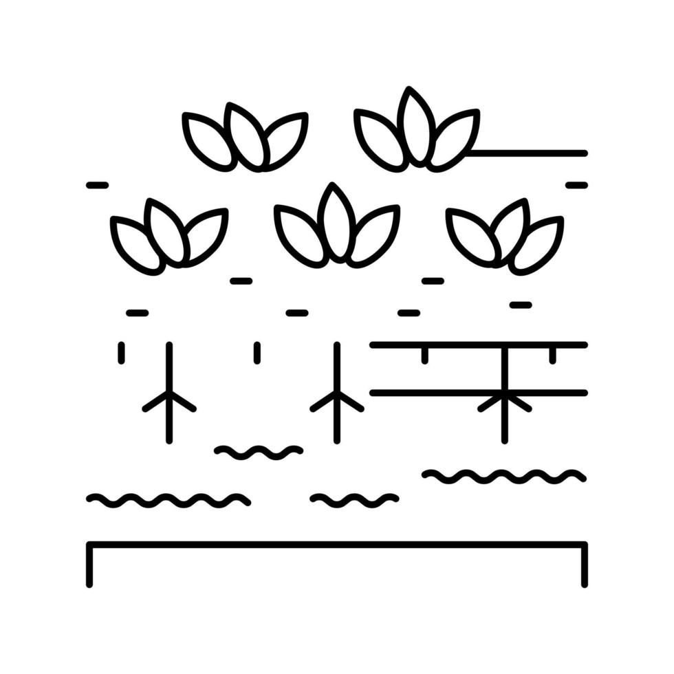 ilustração vetorial do ícone da linha de irrigação do sistema de água hidroponia vetor