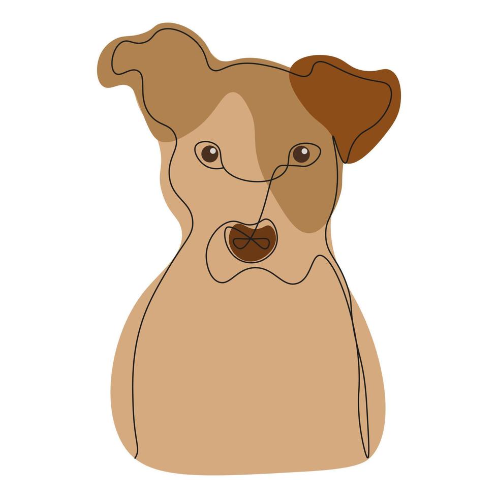 vetor de desenho de cachorro usando estilo de arte contínua de uma única linha