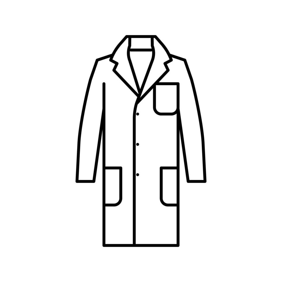 ilustração em vetor de ícone de linha masculina de agasalhos de laboratório