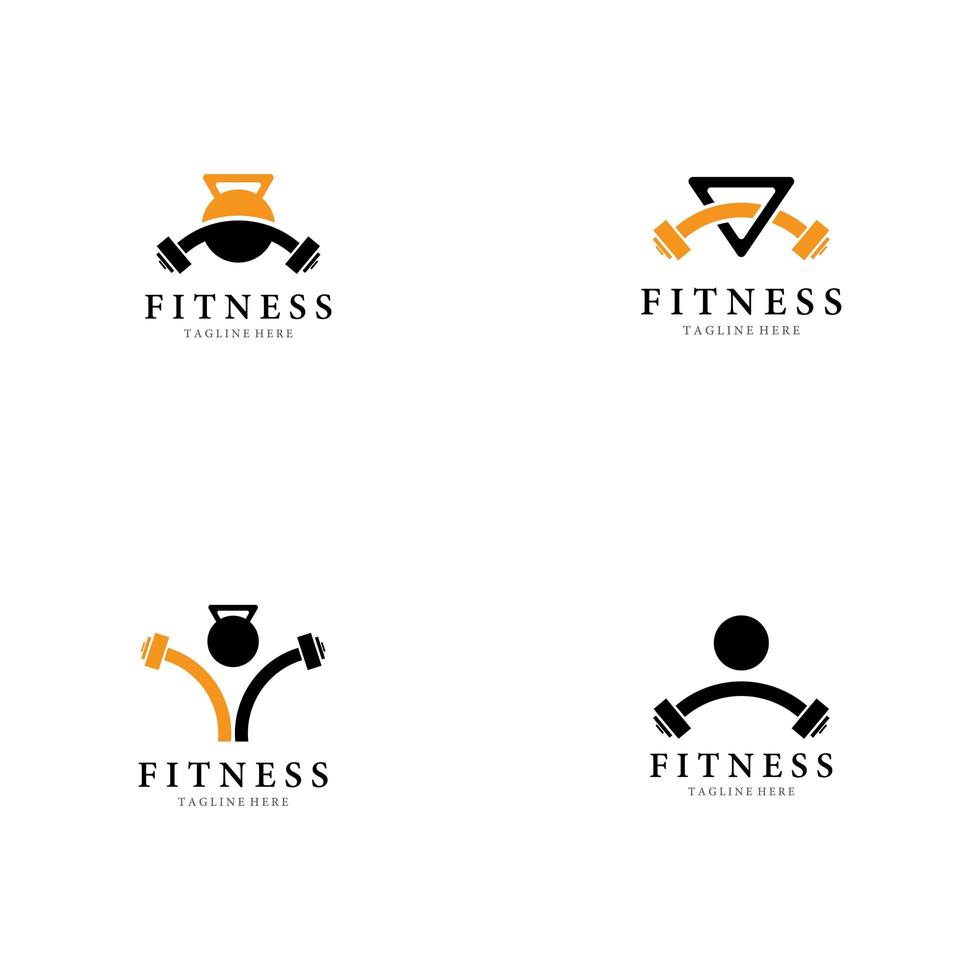conjunto de ícones de logotipo de fitness vetor