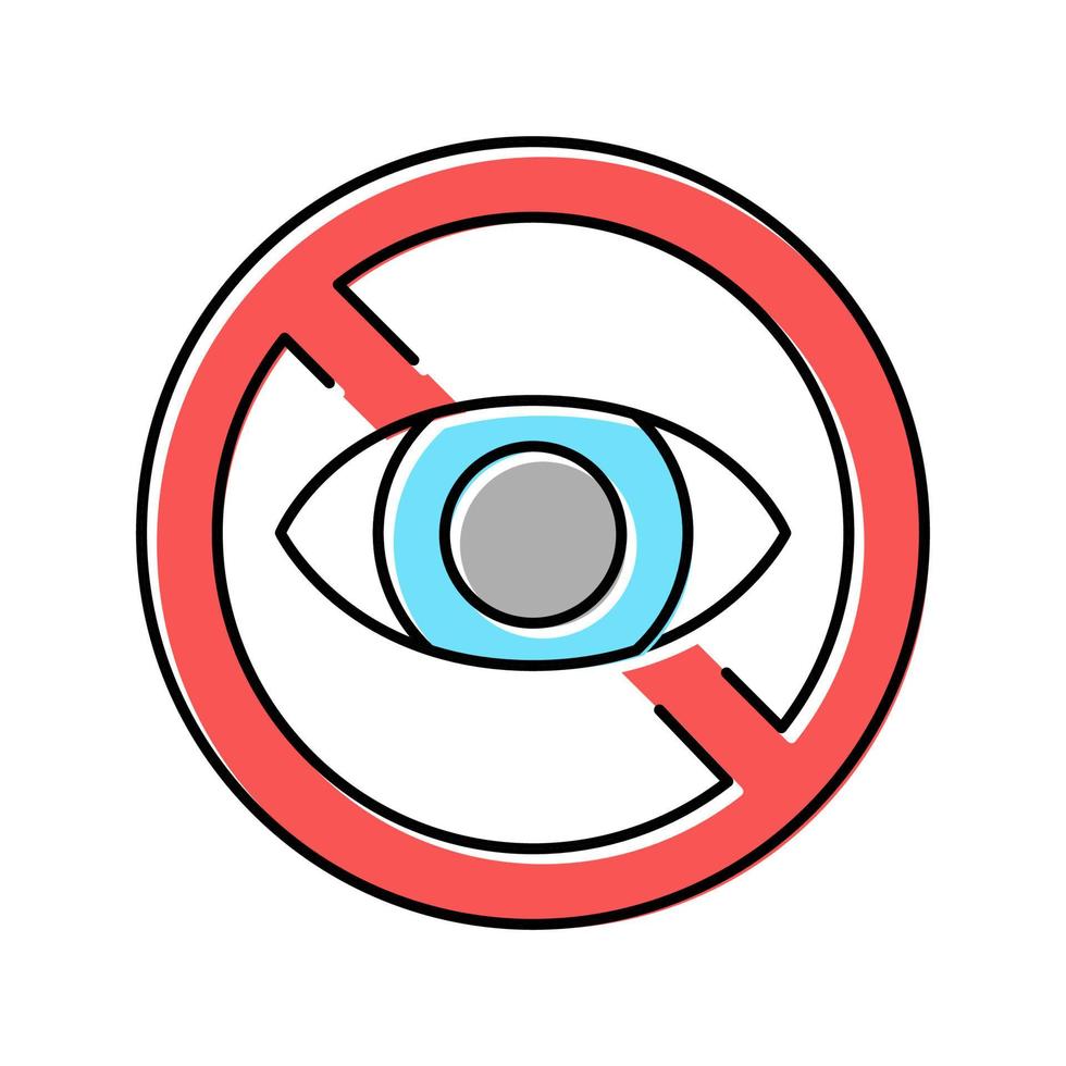 ilustração em vetor ícone de cor de sinal cego