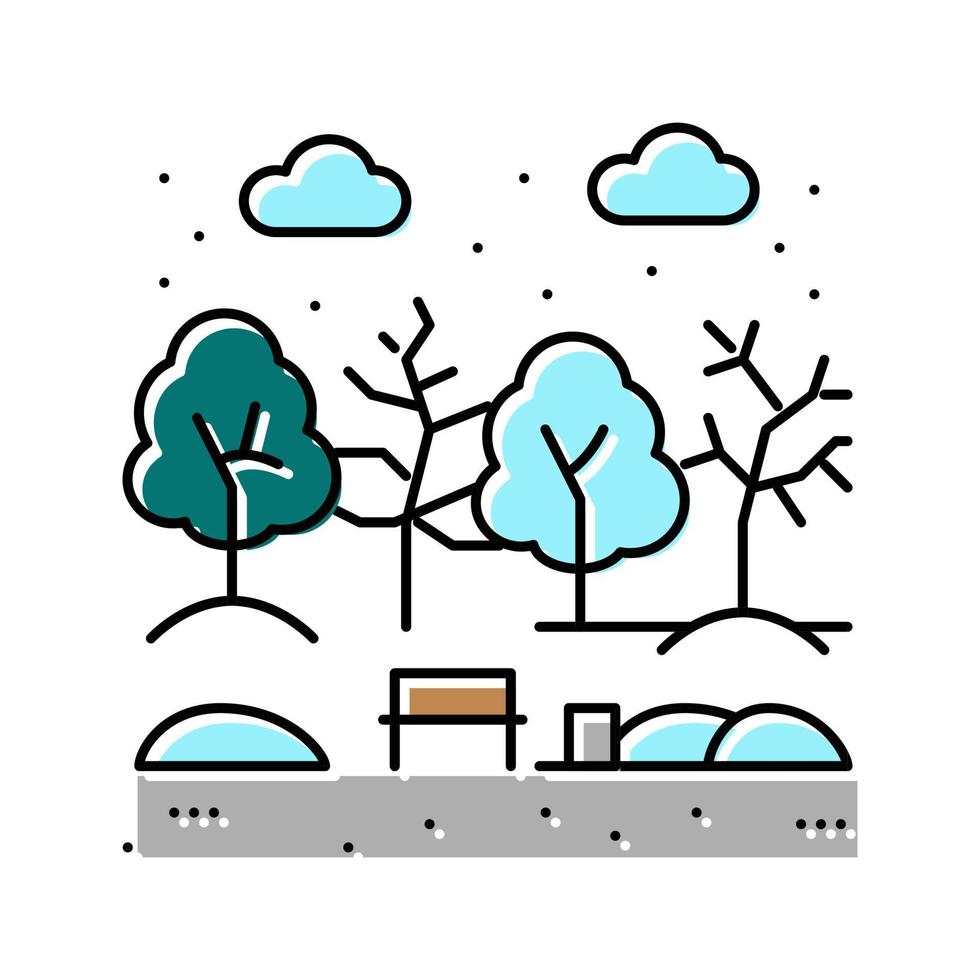 ilustração vetorial de ícone de cor de parque de inverno vetor