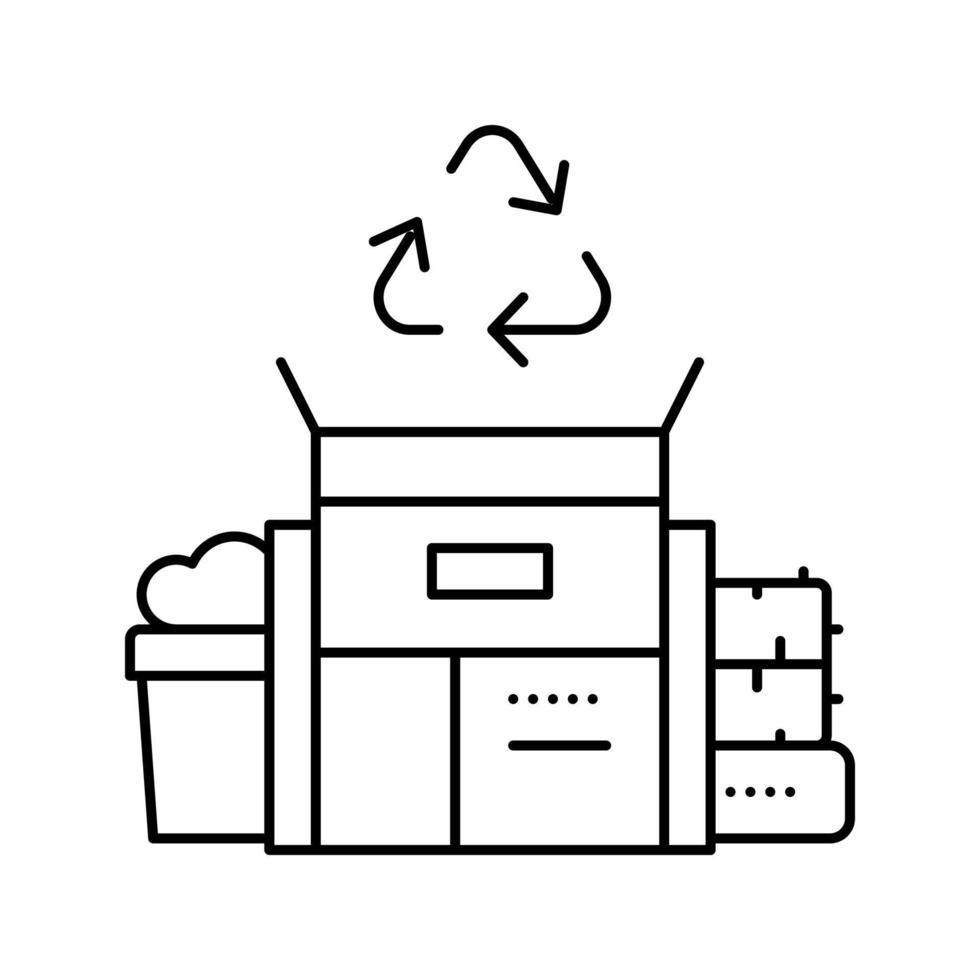 ilustração em vetor ícone de linha de reciclagem de resíduos