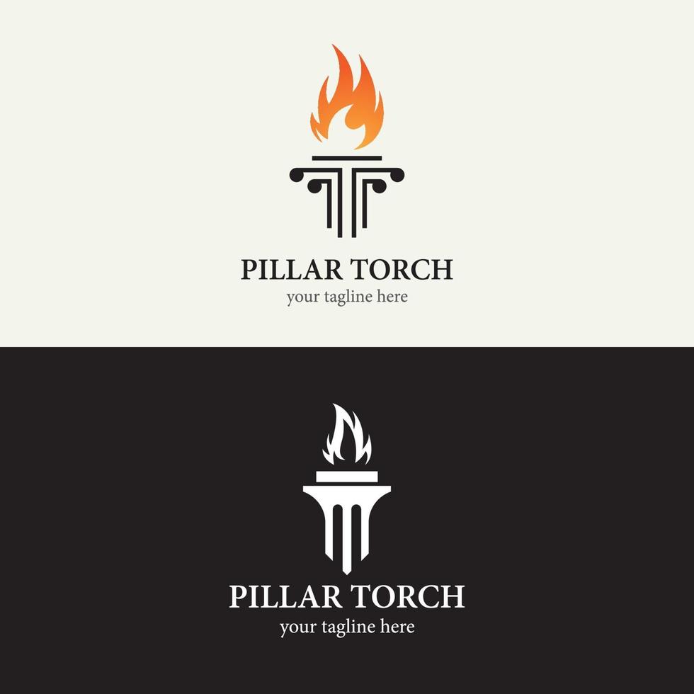 logotipo da tocha do pilar vetor