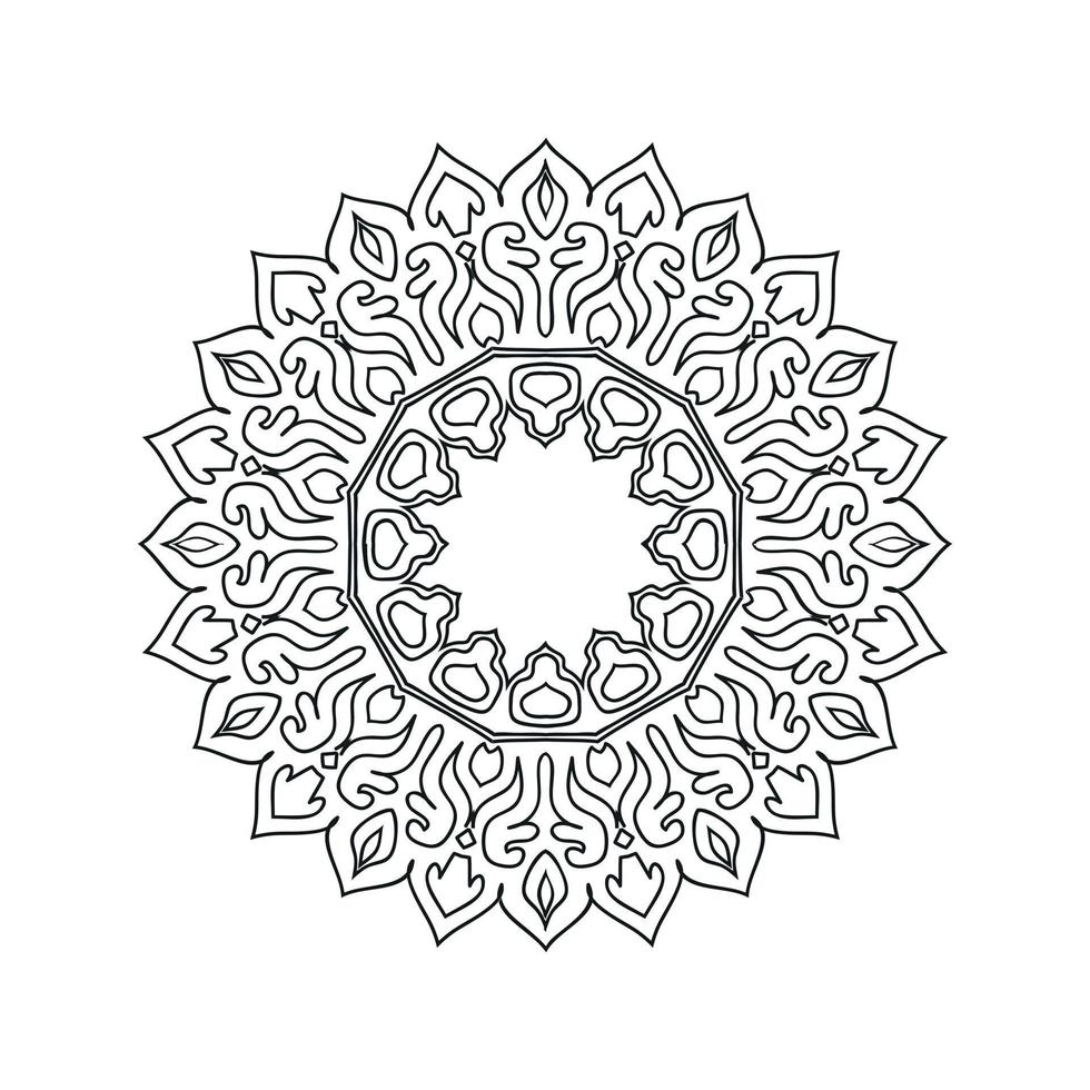 nova ilustração vetorial de arte de mandala de flores vetor