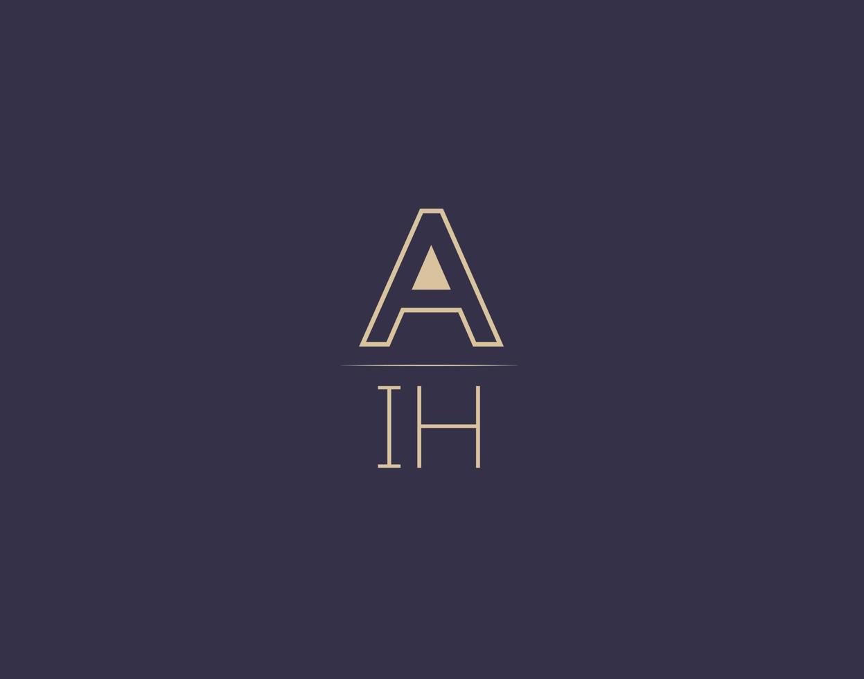 aih letter logo design imagens vetoriais minimalistas modernas vetor