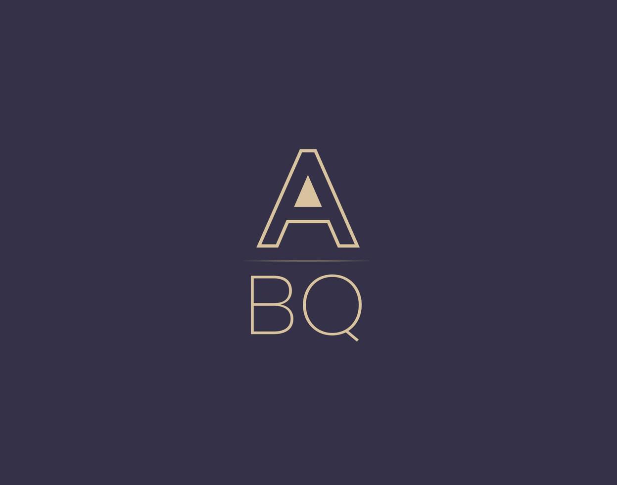 design de logotipo de letra abq imagens vetoriais minimalistas modernas vetor