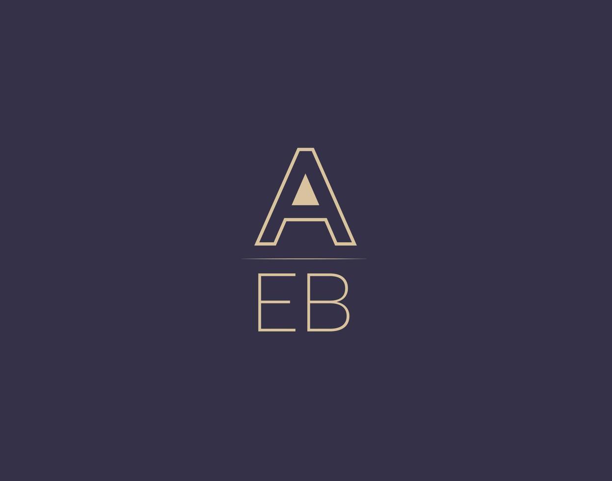 design de logotipo de carta aeb imagens vetoriais minimalistas modernas vetor