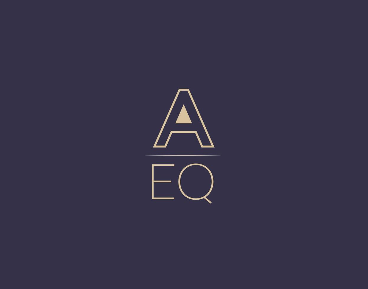 design de logotipo de carta aeq imagens vetoriais minimalistas modernas vetor