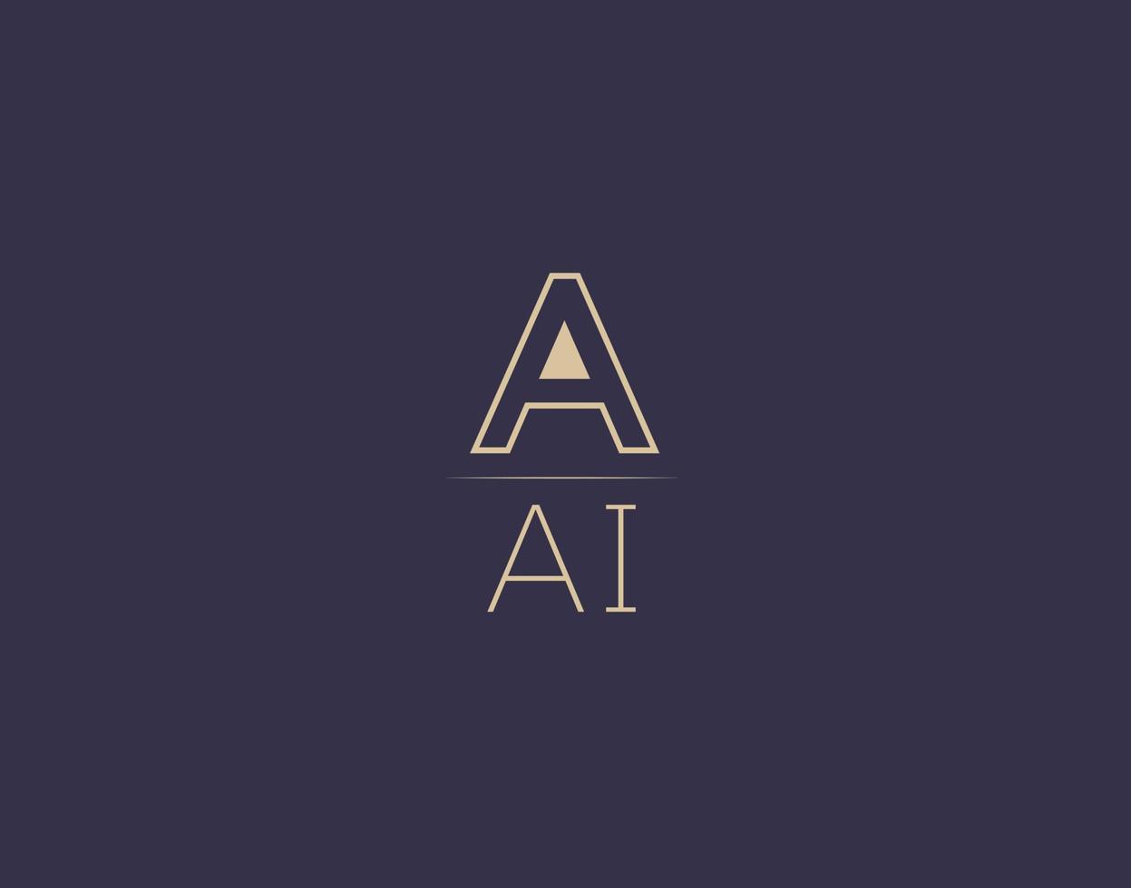 design de logotipo de carta aai imagens vetoriais minimalistas modernas vetor