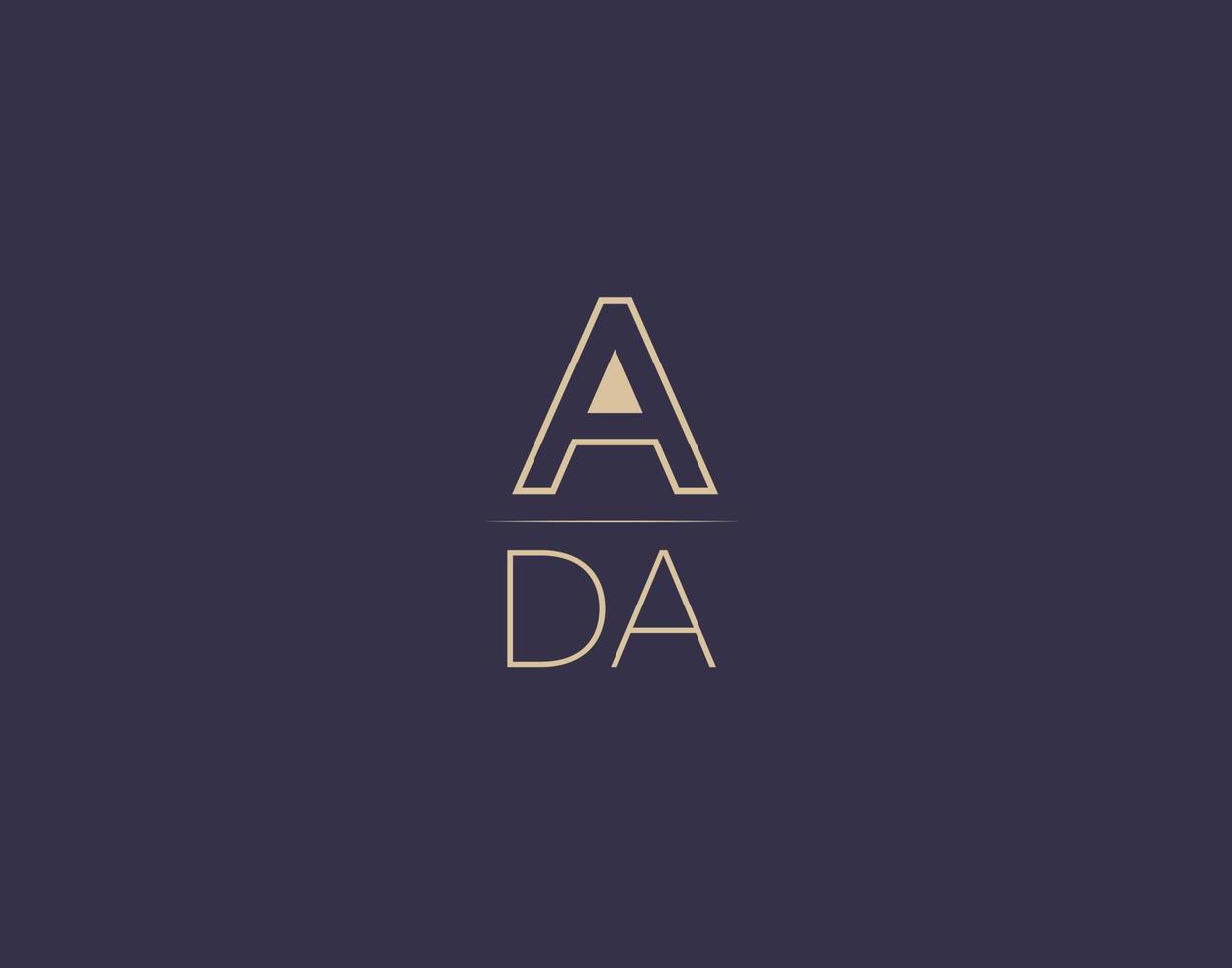 ada letter logo design imagens vetoriais minimalistas modernas vetor