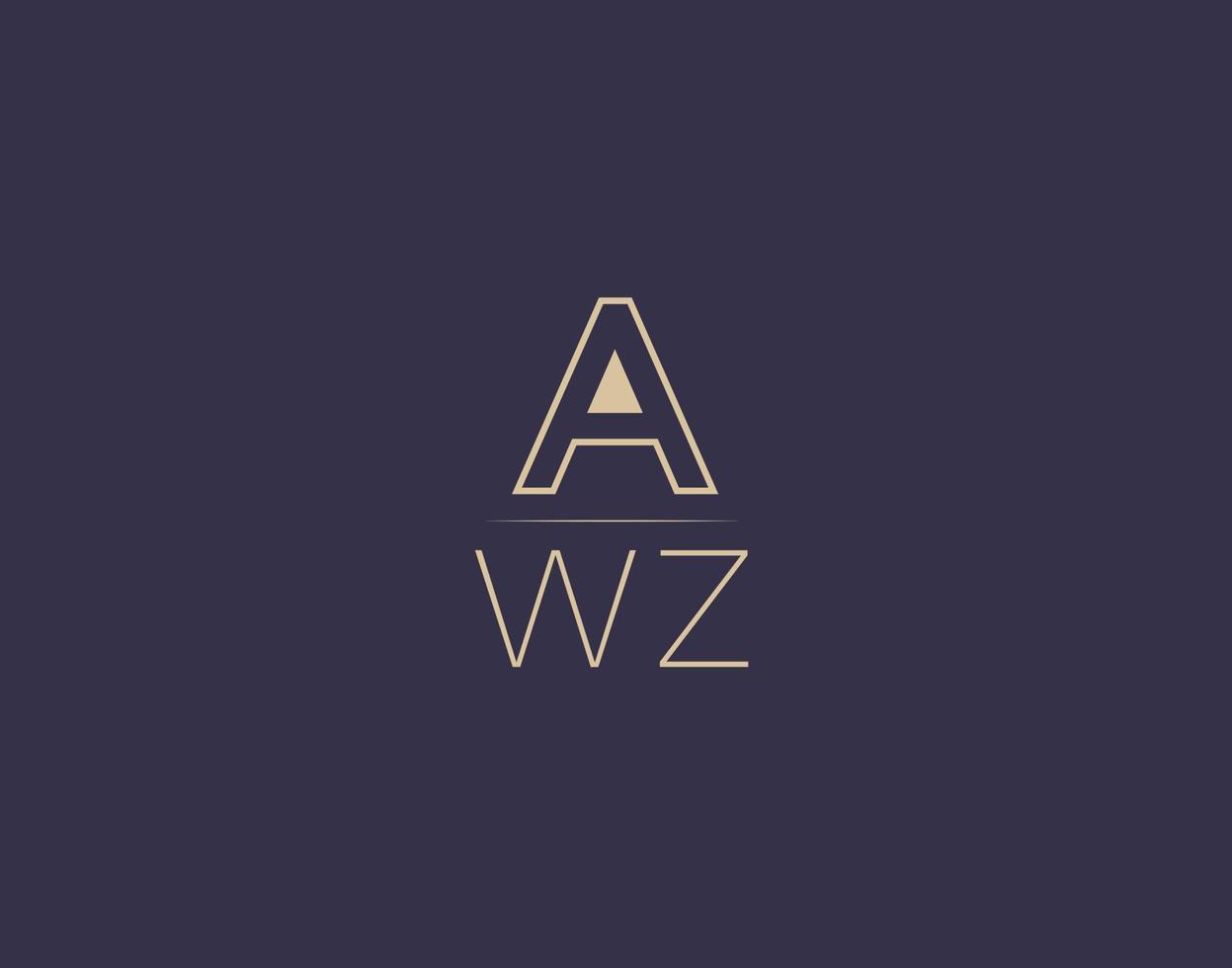 design de logotipo de letra awz imagens vetoriais minimalistas modernas vetor