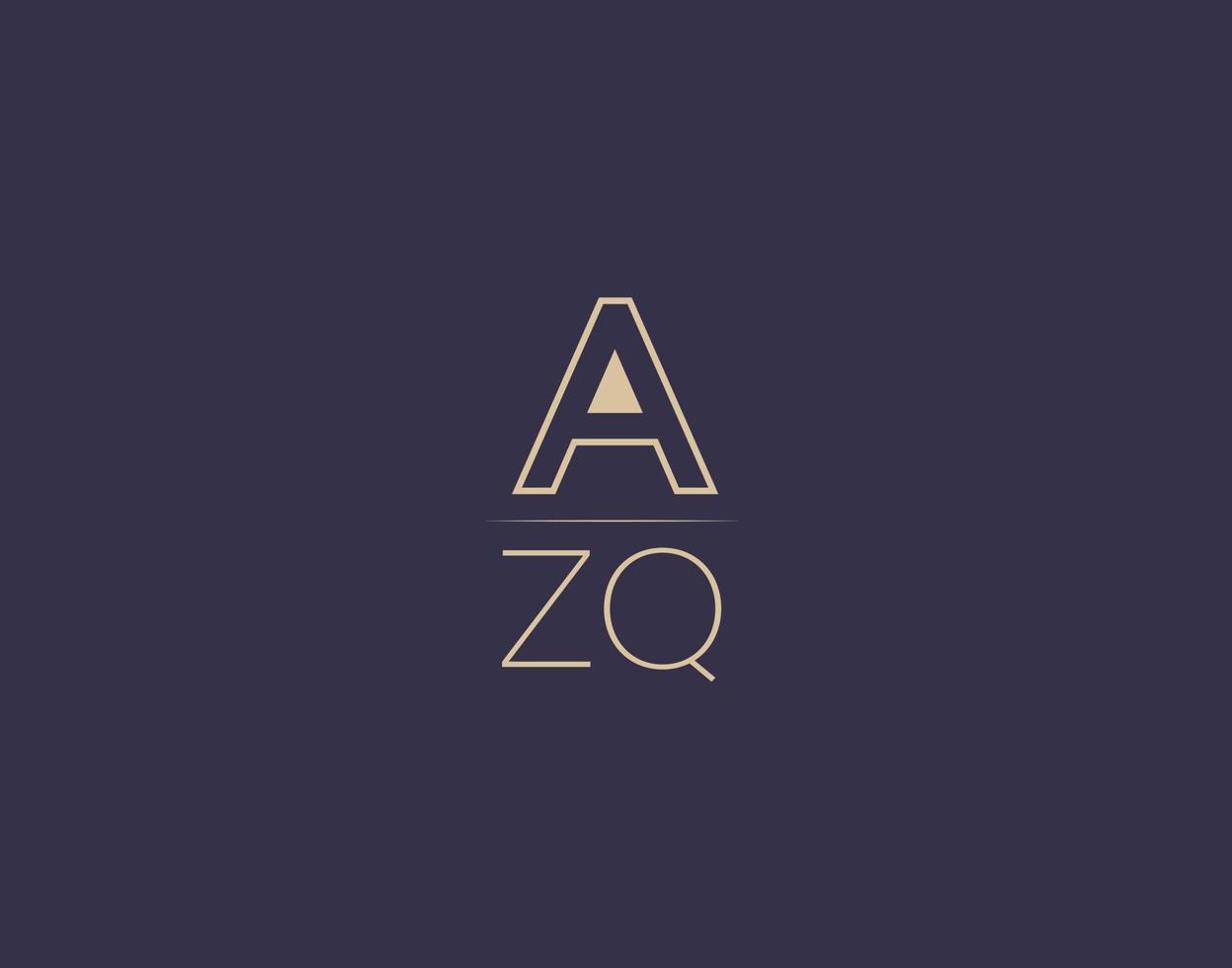 design de logotipo de carta azq imagens vetoriais minimalistas modernas vetor