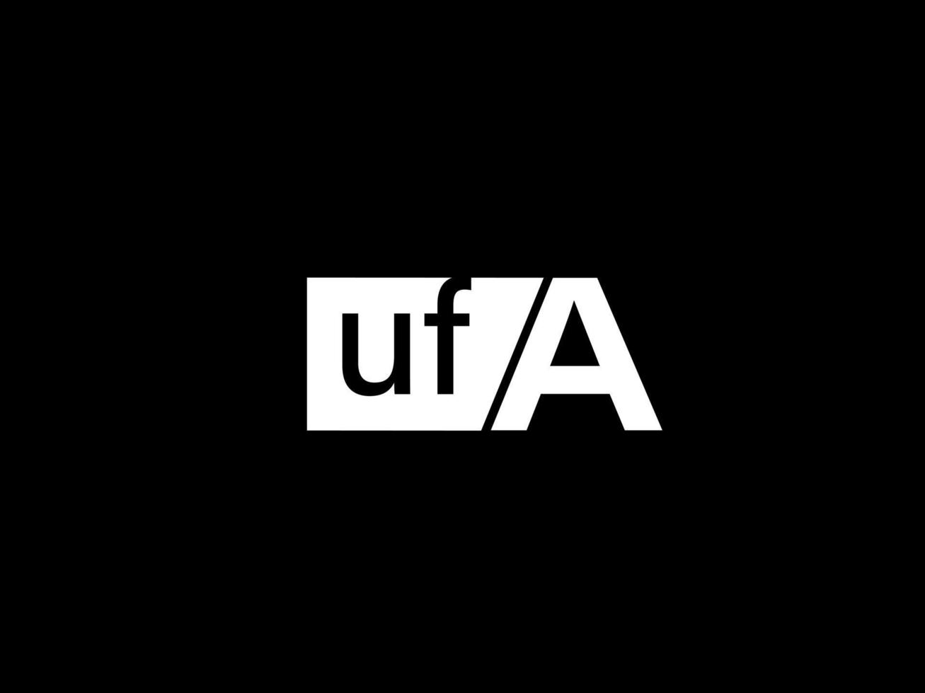 logotipo ufa e arte vetorial de design gráfico, ícones isolados em fundo preto vetor