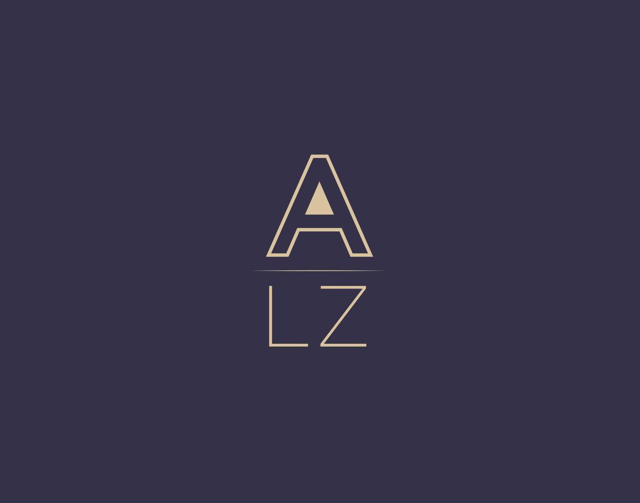 alz letter logo design imagens vetoriais minimalistas modernas vetor