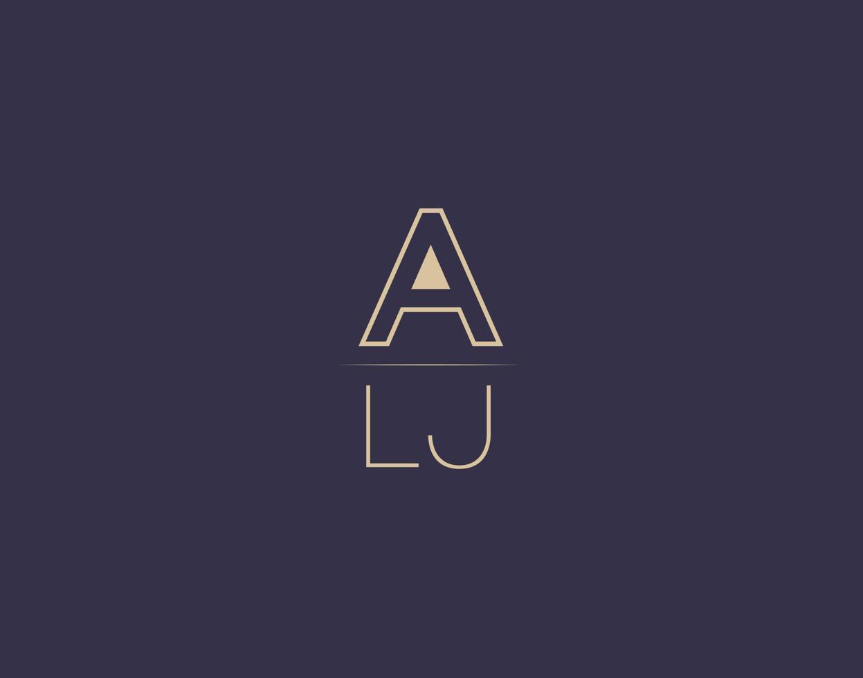 letras alj design de logotipo moderno imagens vetoriais minimalistas vetor