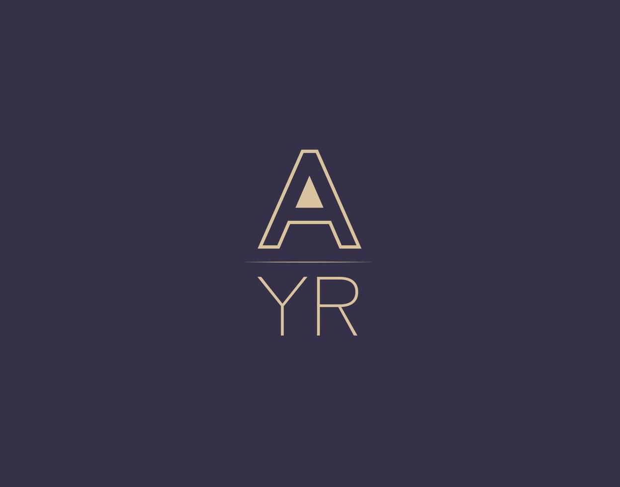 design de logotipo de carta ayr imagens vetoriais minimalistas modernas vetor