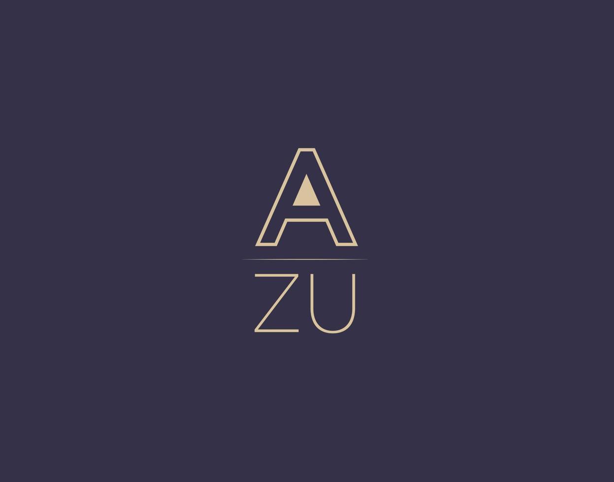 design de logotipo de letra azu imagens vetoriais minimalistas modernas vetor