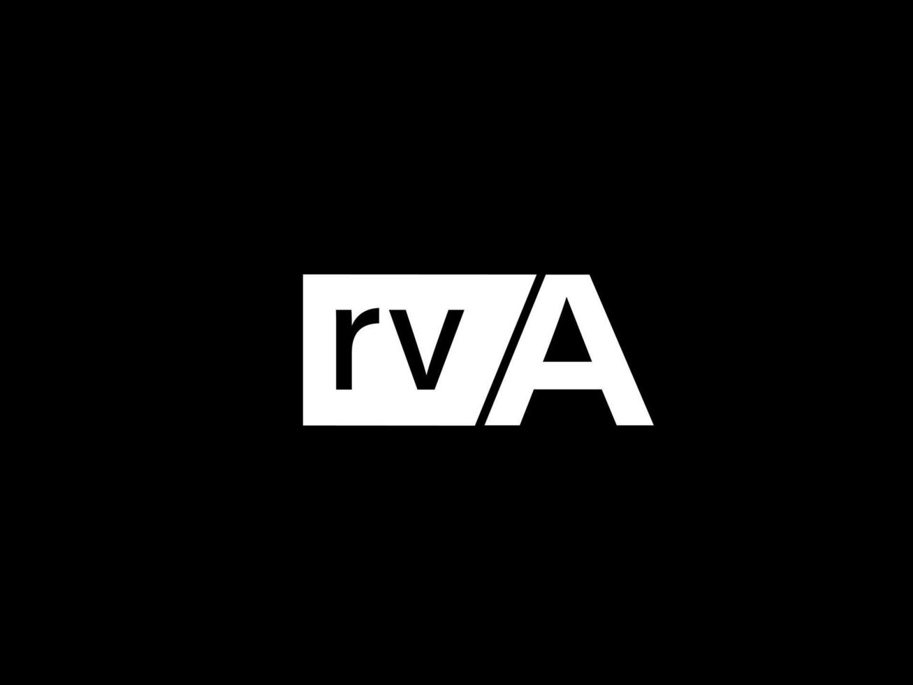 logotipo rva e arte vetorial de design gráfico, ícones isolados em fundo preto vetor