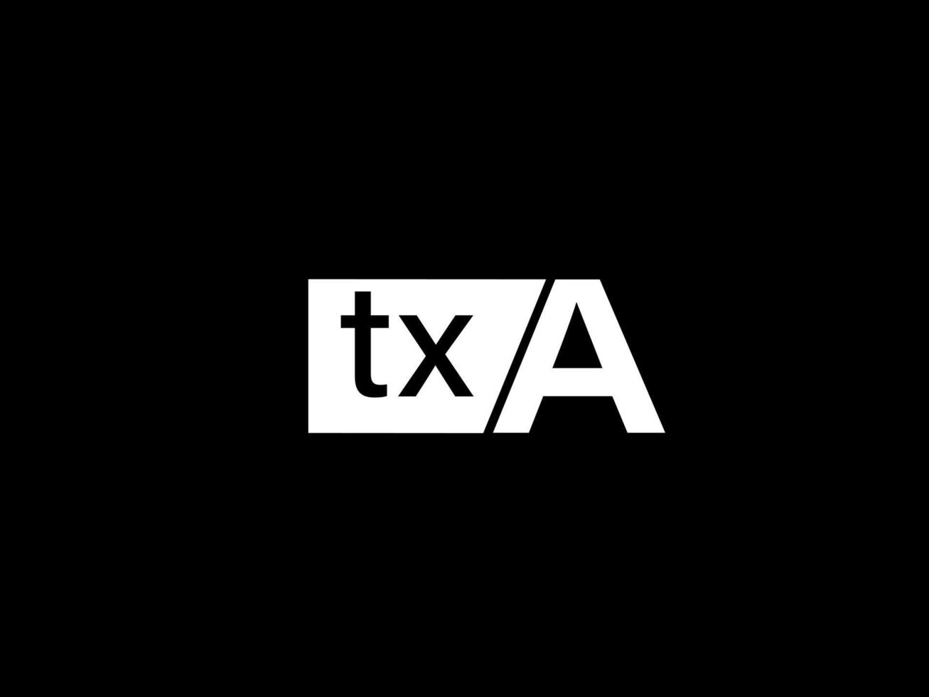 logotipo txa e arte vetorial de design gráfico, ícones isolados em fundo preto vetor