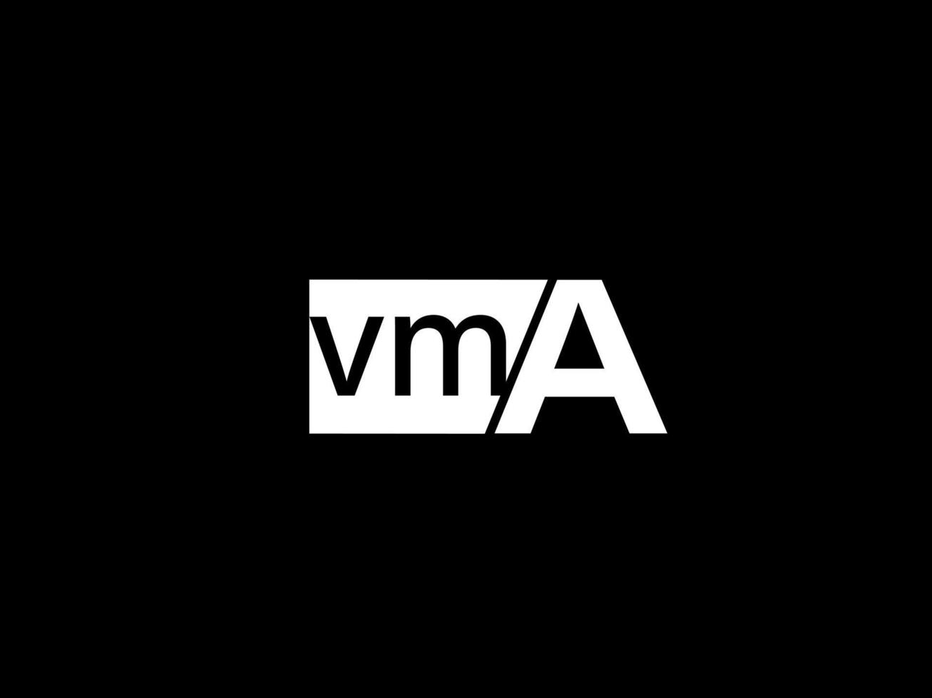 logotipo vma e arte vetorial de design gráfico, ícones isolados em fundo preto vetor