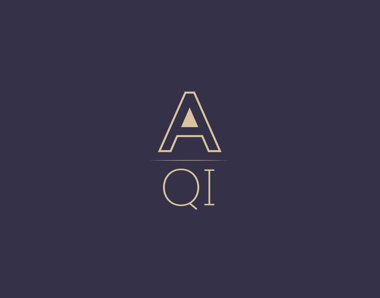 design de logotipo de letra aqi imagens vetoriais minimalistas modernas vetor