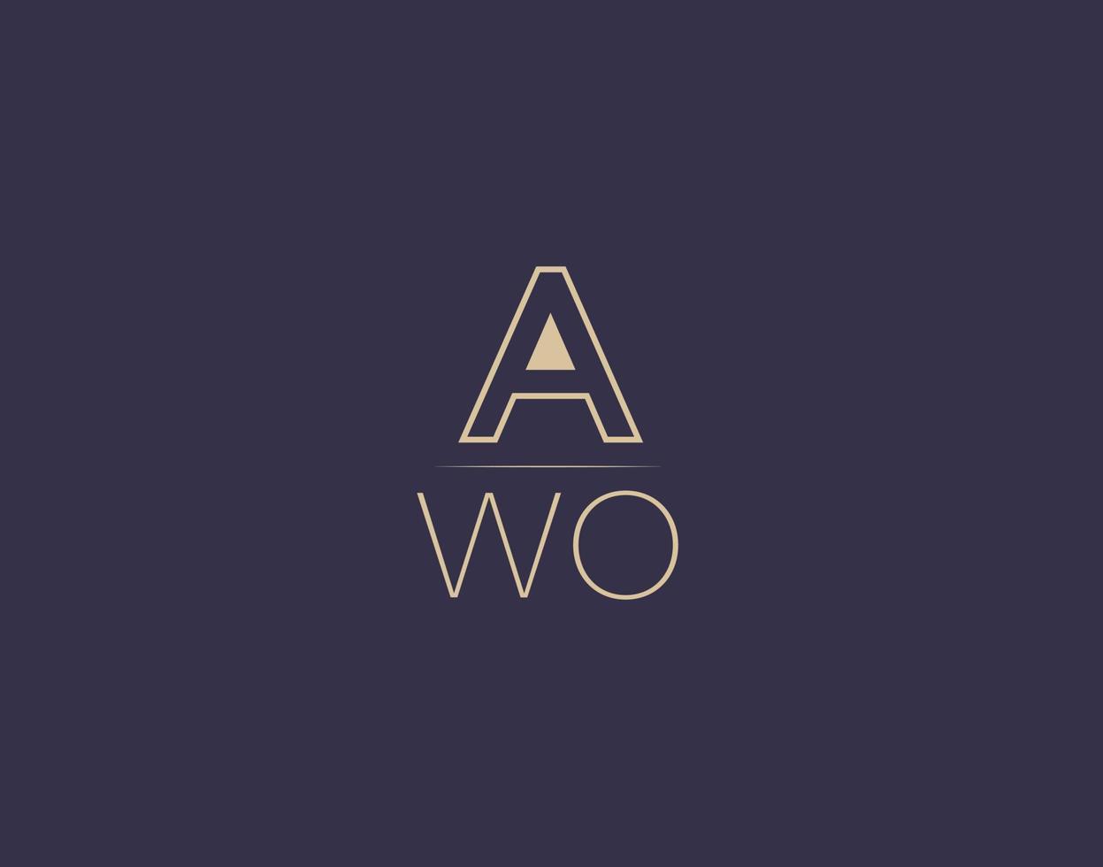 awo letter logo design imagens vetoriais minimalistas modernas vetor