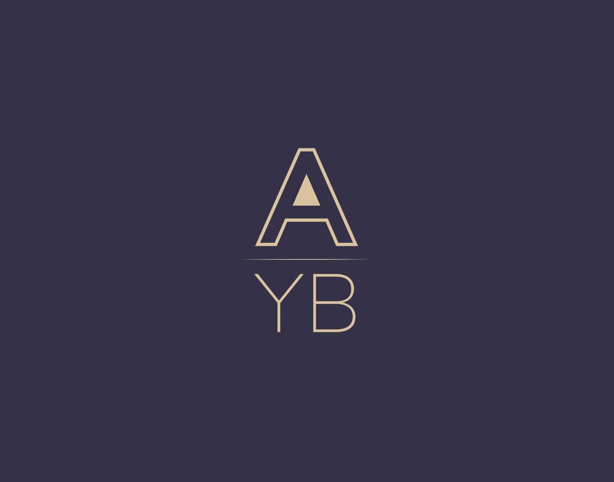 design de logotipo de carta ayb imagens vetoriais minimalistas modernas vetor