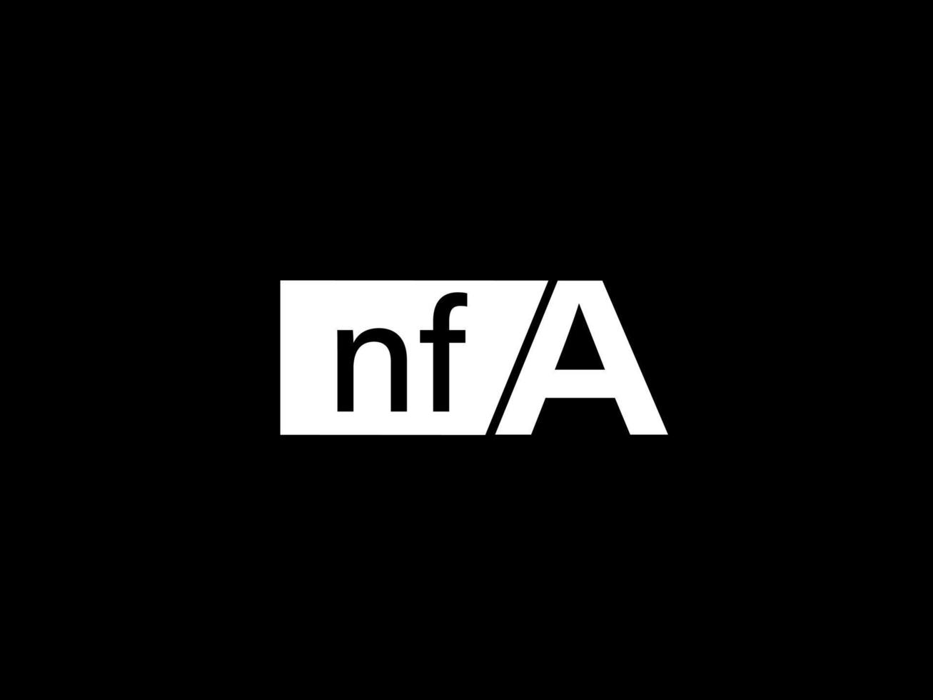 logotipo da nfa e arte vetorial de design gráfico, ícones isolados em fundo preto vetor