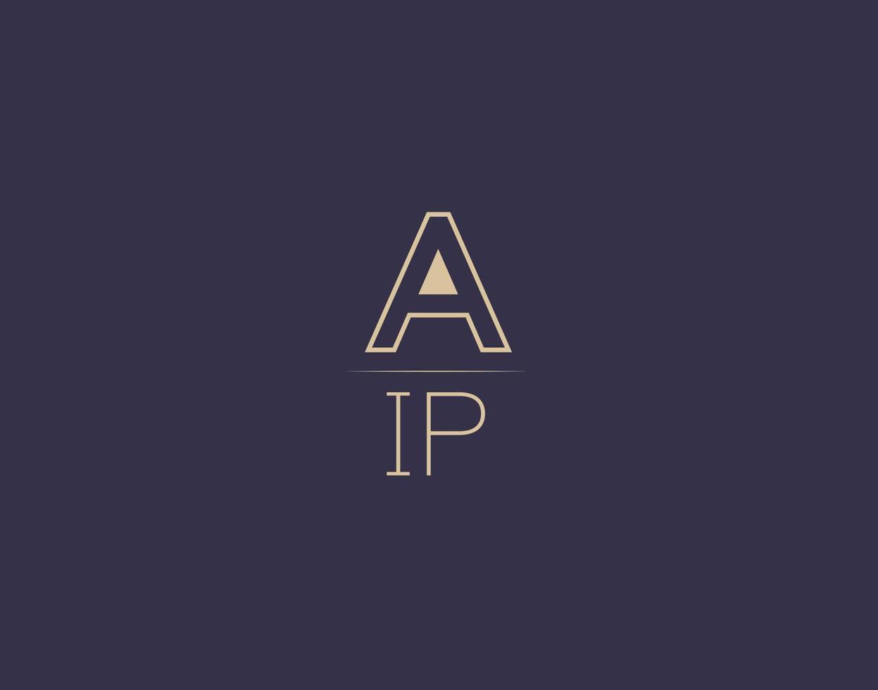 design de logotipo de carta aip imagens vetoriais minimalistas modernas vetor