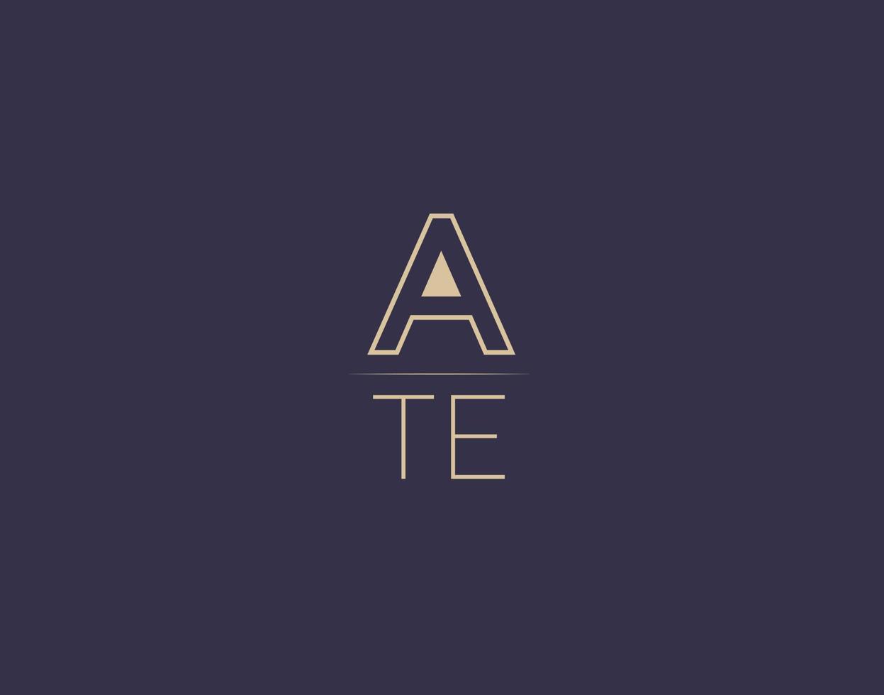 ate letter logo design imagens vetoriais minimalistas modernas vetor