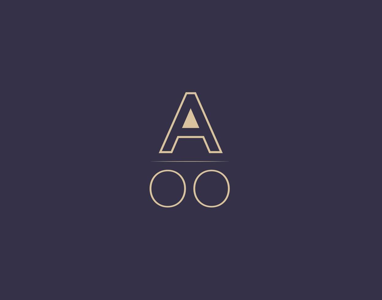 design de logotipo de carta aoo imagens vetoriais minimalistas modernas vetor