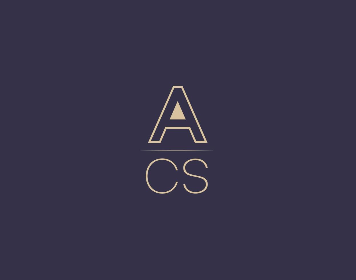 design de logotipo de carta acs imagens vetoriais minimalistas modernas vetor