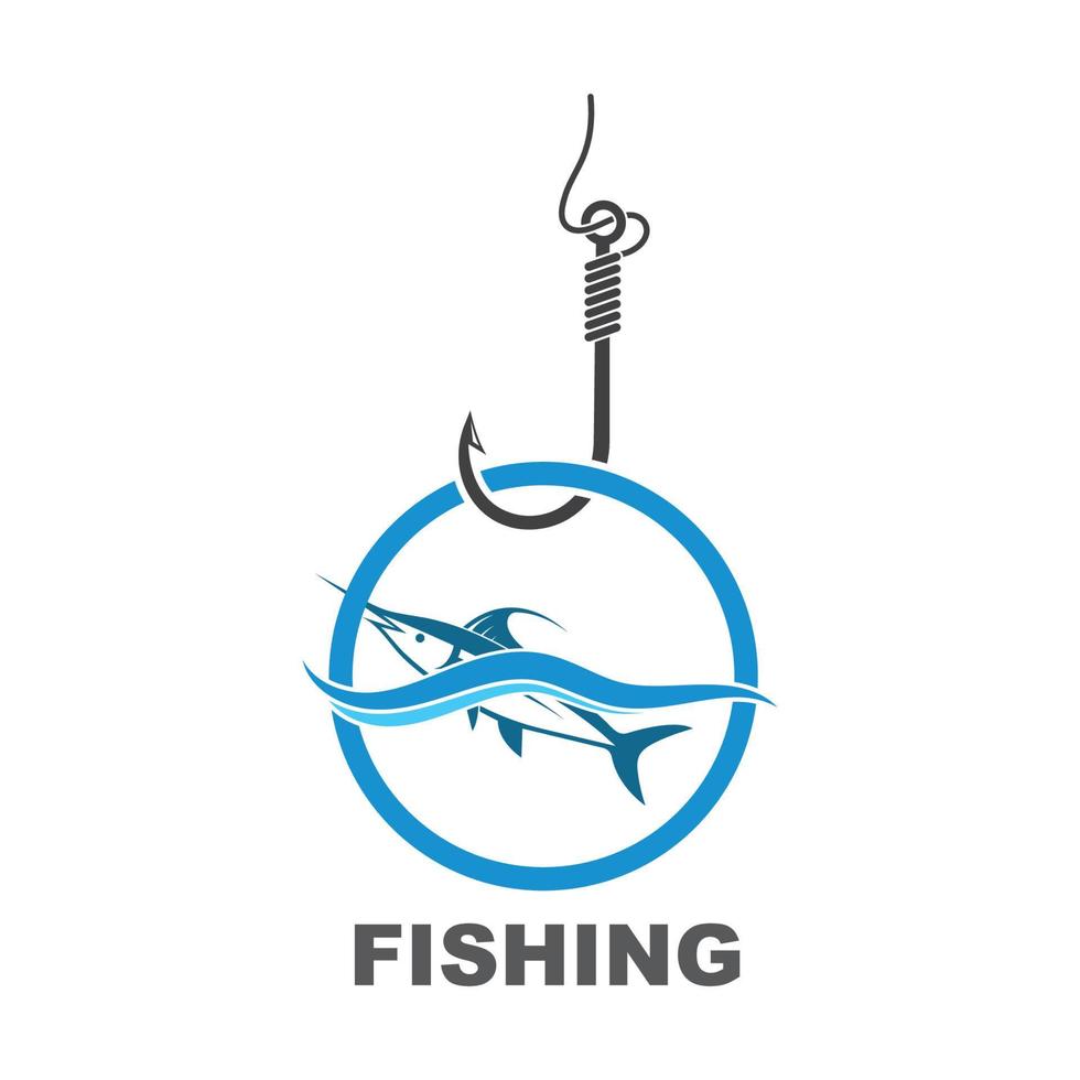 ilustração em vetor ícone do logotipo de pesca