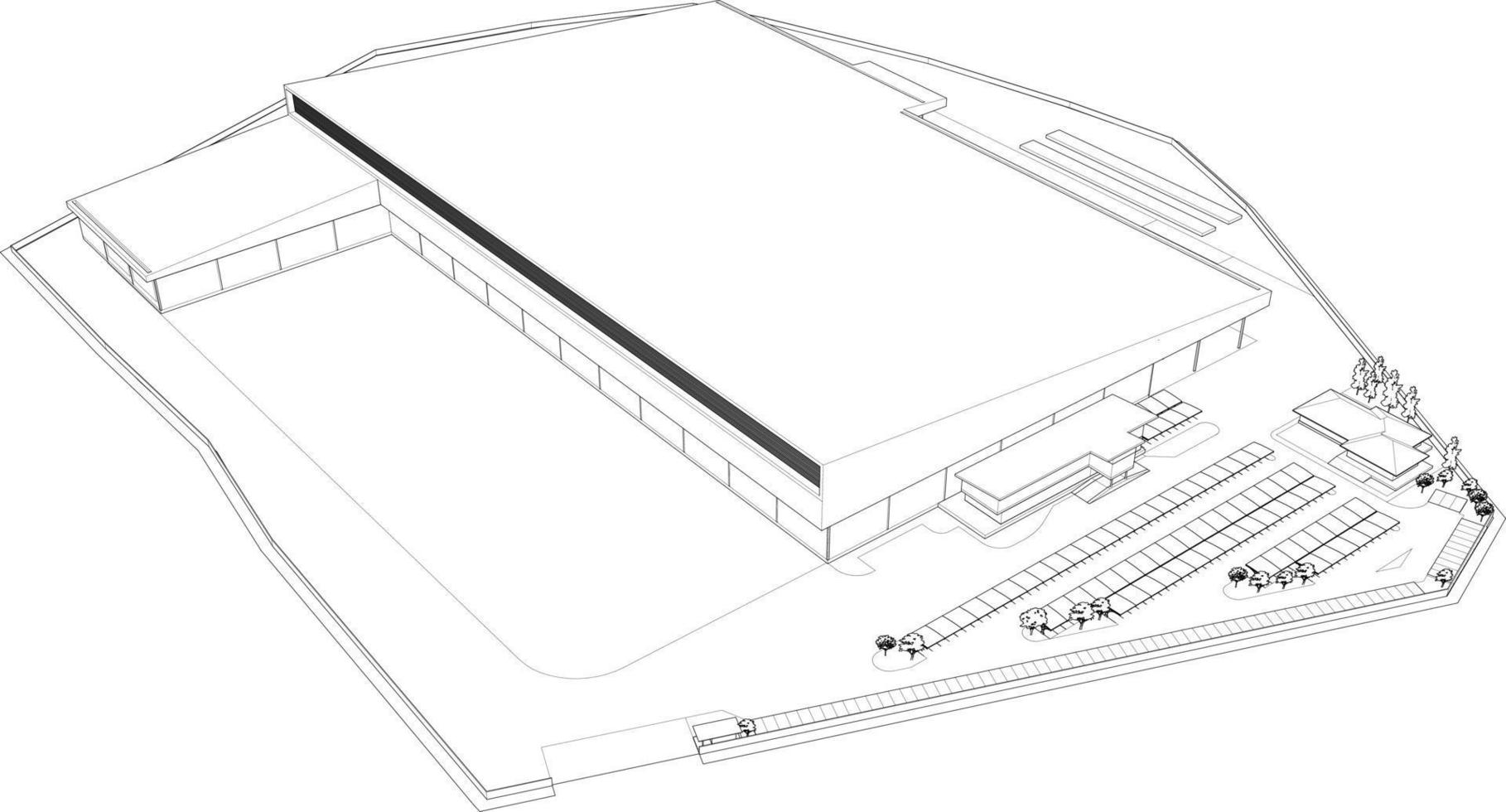 ilustração 3D do projeto de construção vetor