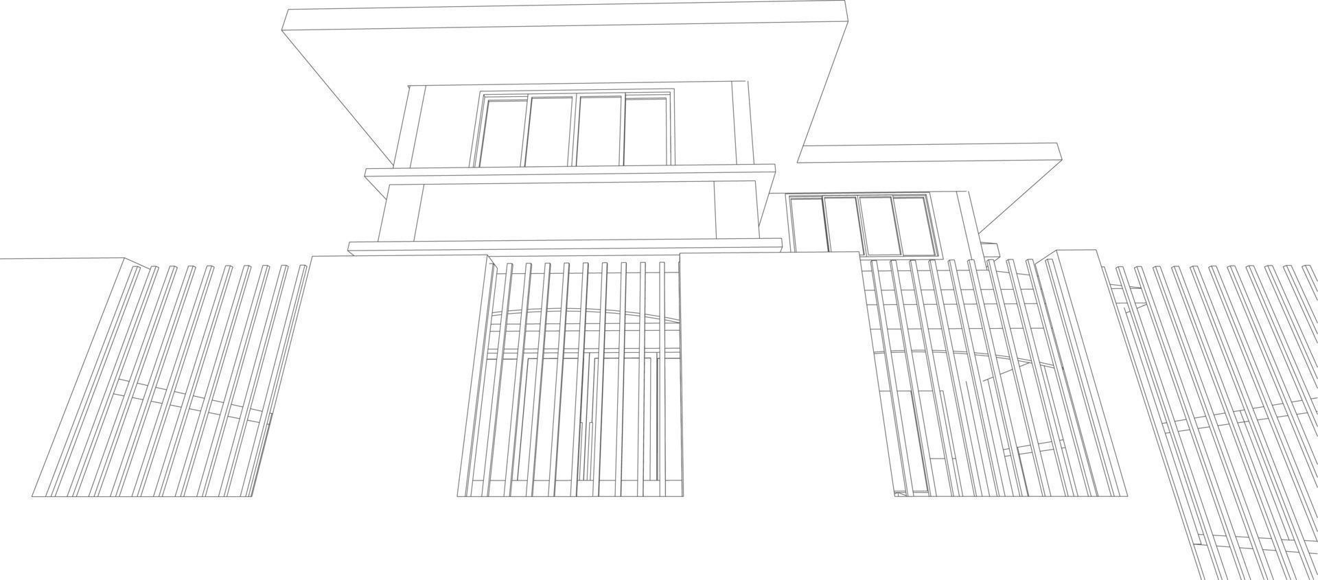 ilustração 3D do projeto de construção vetor