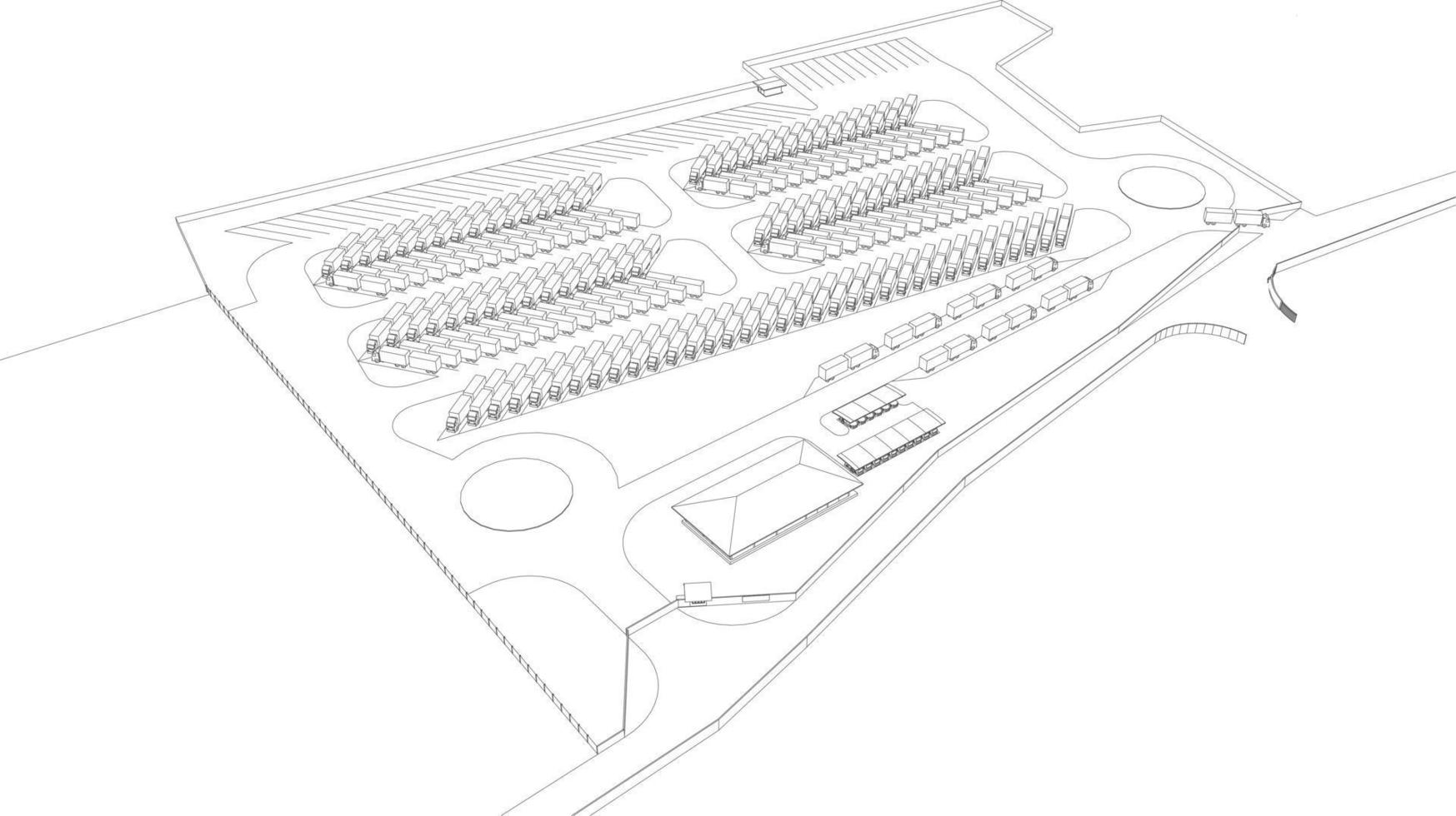 ilustração 3D do projeto de construção vetor