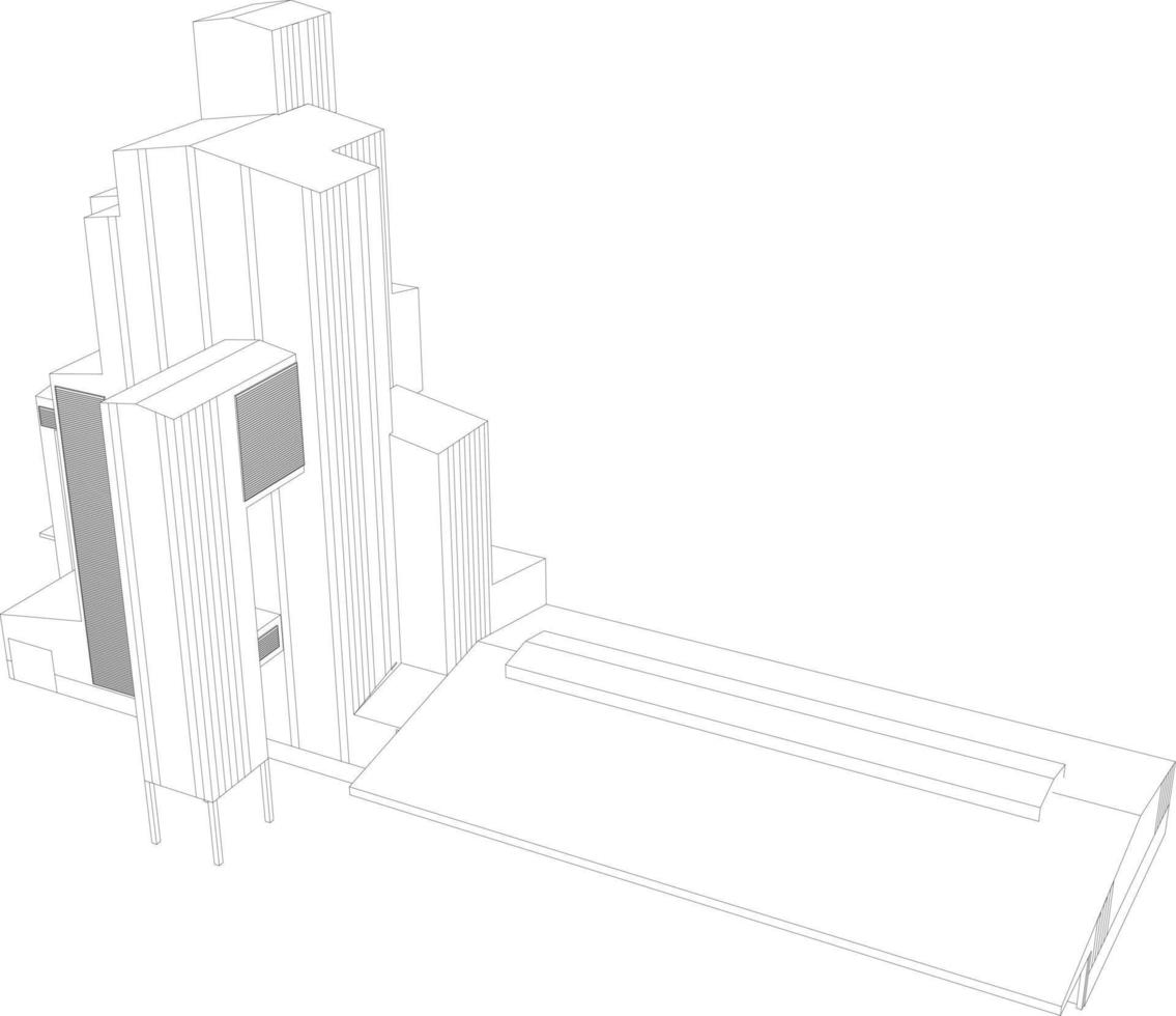 ilustração 3D do projeto de construção vetor