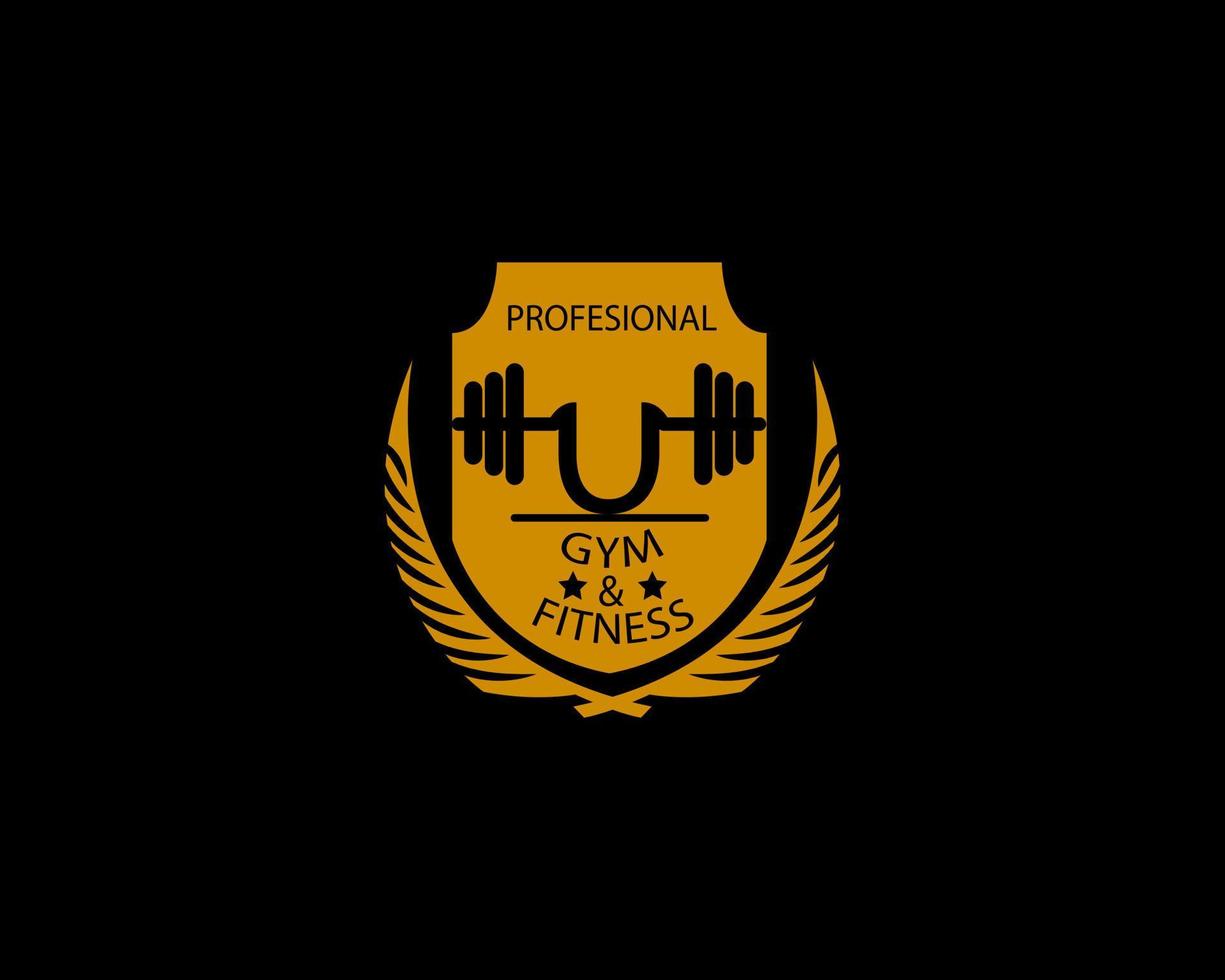logotipo da letra u com barra. logotipo do ginásio de fitness. design de logotipo vetorial de fitness para academia e fitness. vetor