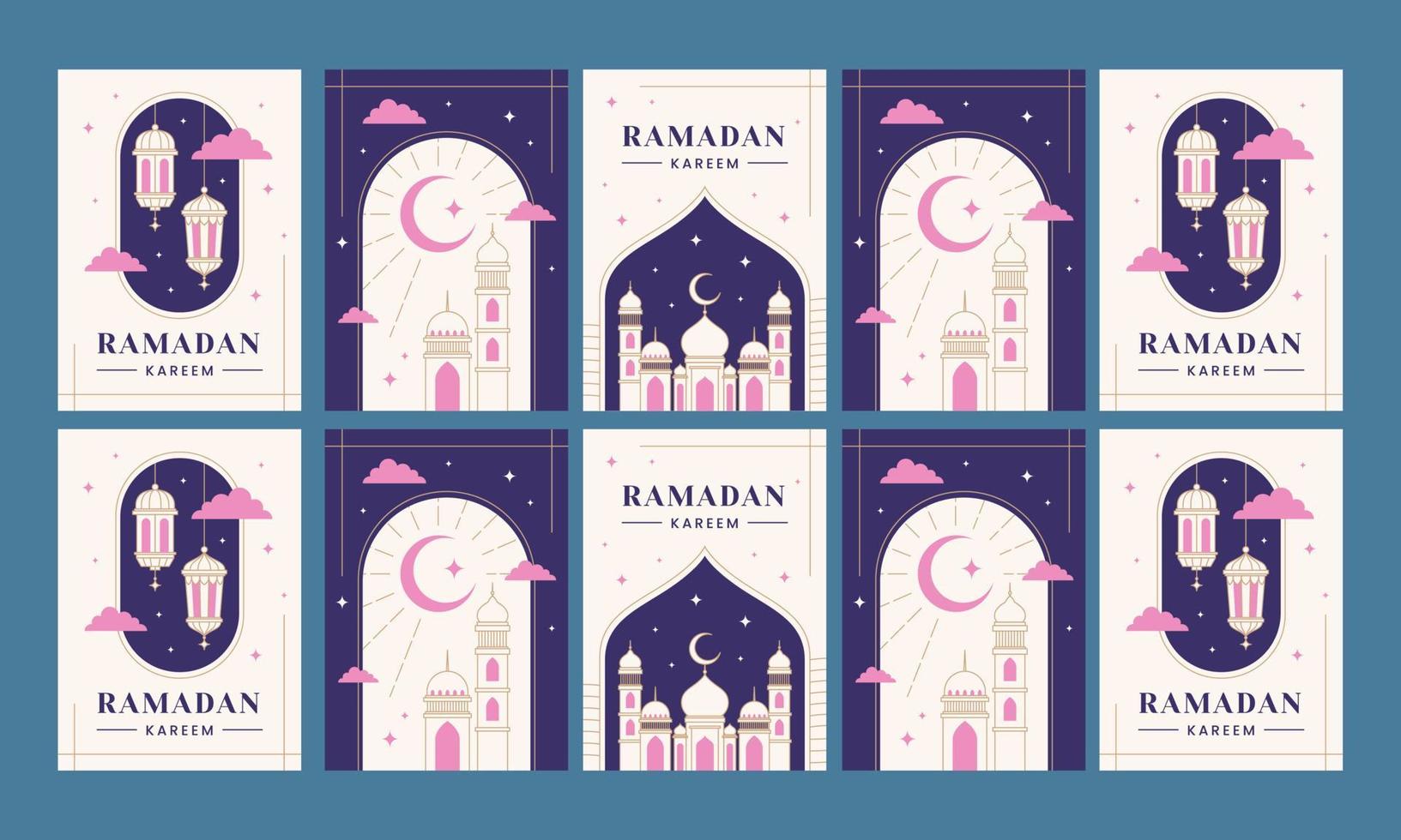 histórias de mídia social ramadan kareem vetor design plano