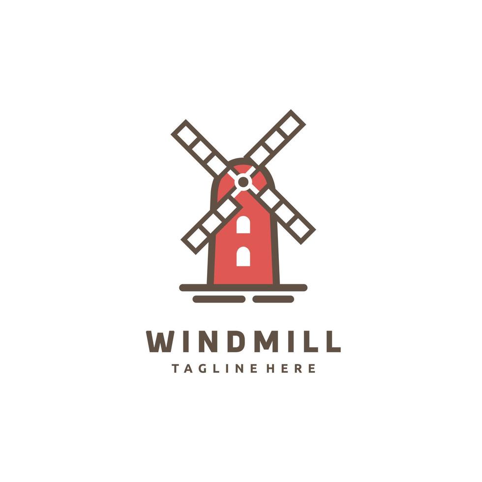 design gráfico do ícone do logotipo do moinho de vento vetor