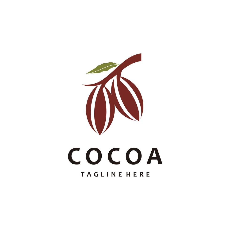 chocolate, inspiração de design de logotipo de frutas de cacau vetor