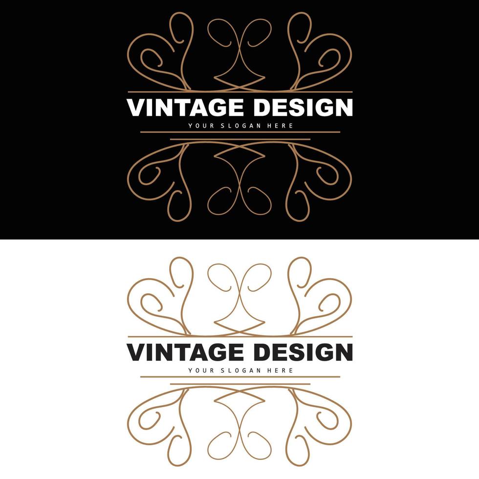 design vintage retrô, logotipo de ornamento vetorial minimalista luxuoso, com estilo mandala e batik, ilustração de marca de produto, convite, banner, moda vetor