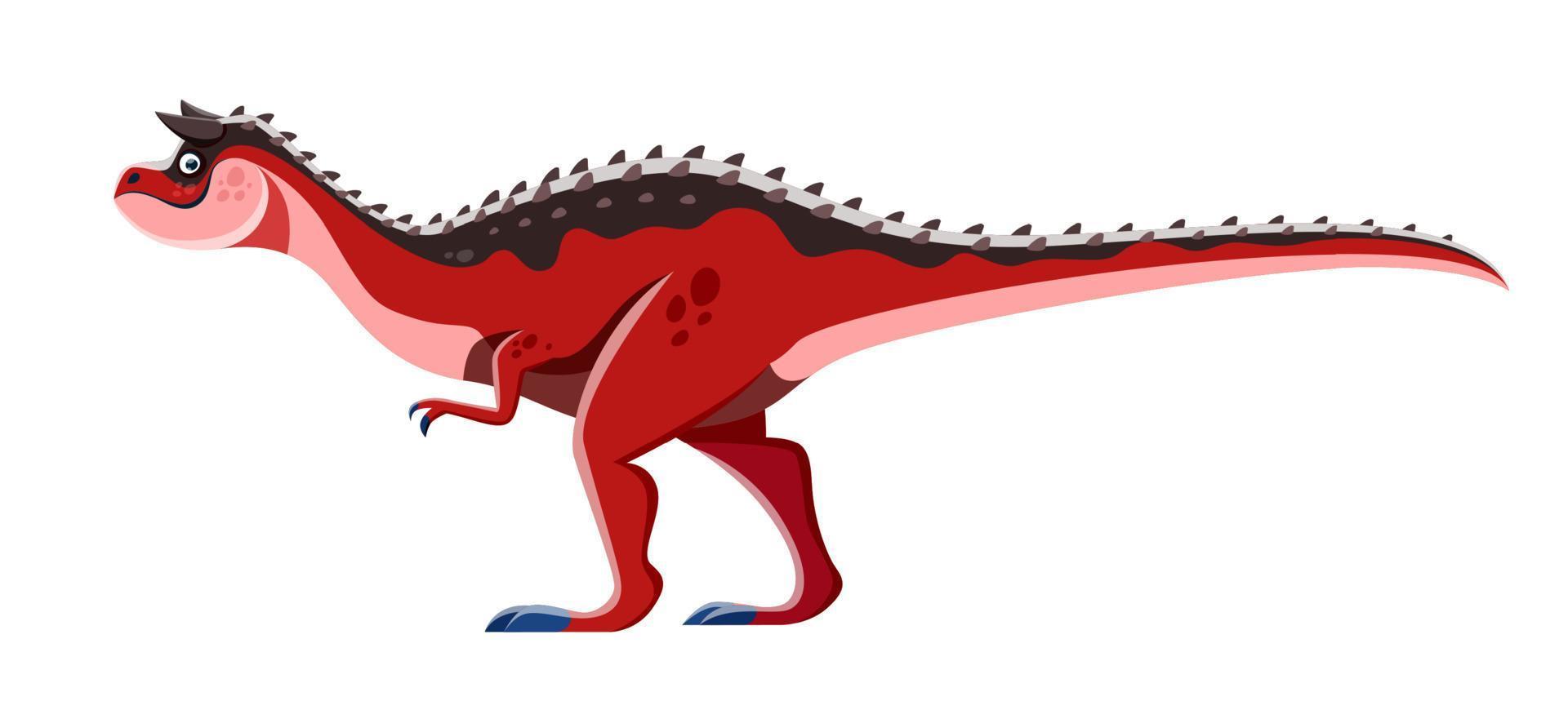 personagem fofo de dinossauro carnotaurus dos desenhos animados vetor