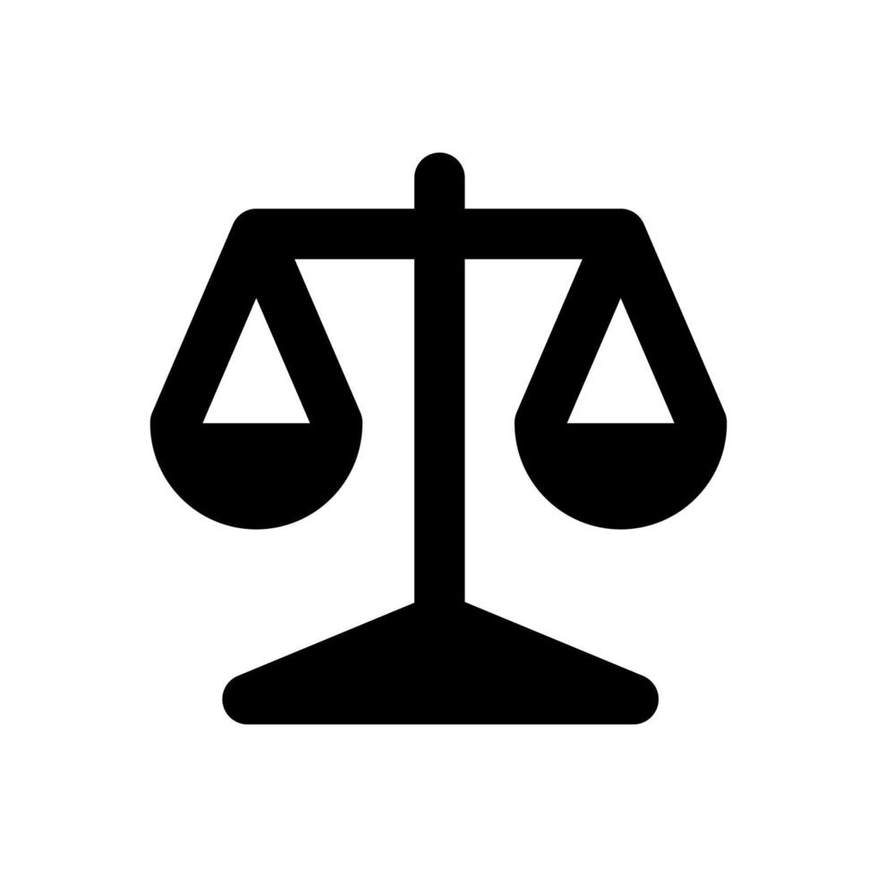 escala do logotipo de vetor de ícone de justiça em fundo branco
