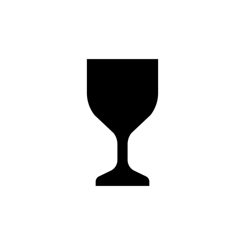 ícone de copo de vinho. símbolo do troféu. ilustração vetorial plana vetor